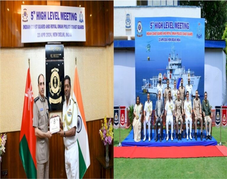 Indian-Coast-Guard,-Royal-Oman-Police-Coast-Guard-Officials-Meet-To-Combat-Transnational-Illegal-Activities-At-Sea,-Promote-Regional-Cooperation
