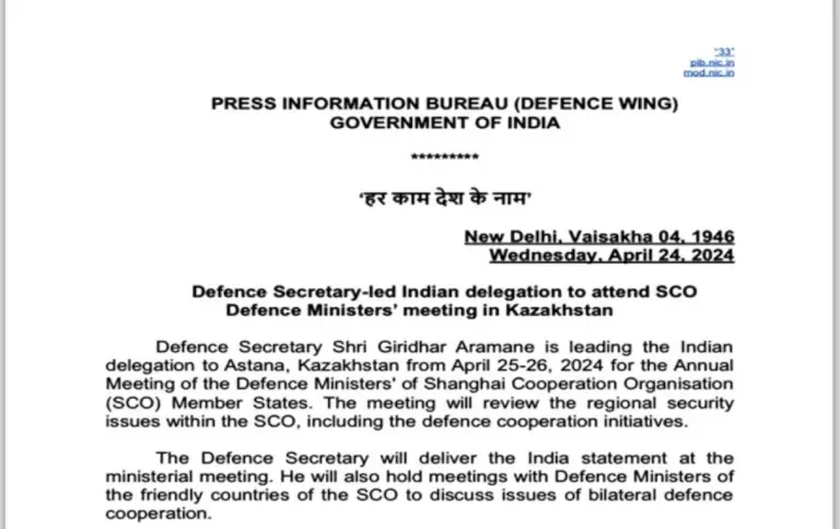 Defence-Secy-Giridhar-Aramane-To-Attend-Sco-Defence-Ministers’-Meeting-In-Kazakhstan 