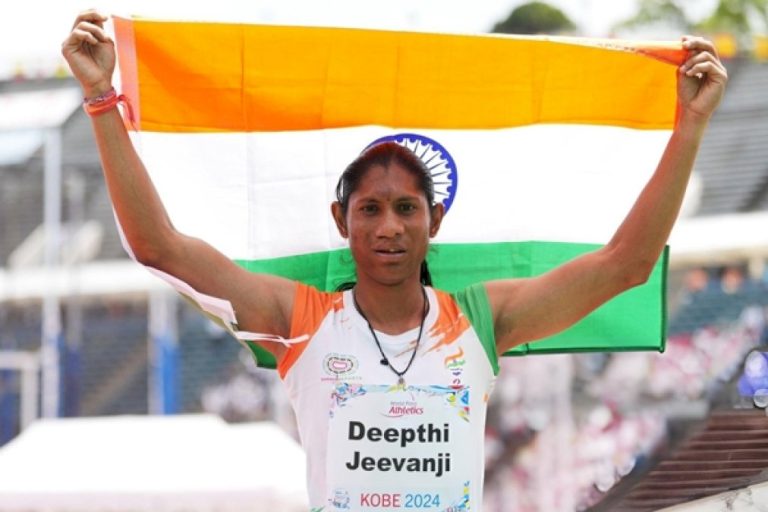 India’s-Deepthi-Jeevanji-Smashes-World-Record-In-Women’s-400-Metre-Event-To-Win-Gold-Medal-At-World-Para-Atheltics-Championships-In-Kobe,-Japan