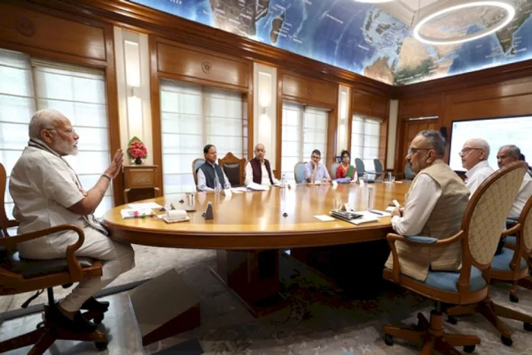 Pm-Modi-Holds-Meeting-To-Review-Heatwave-Related-Situation-In-The-Country